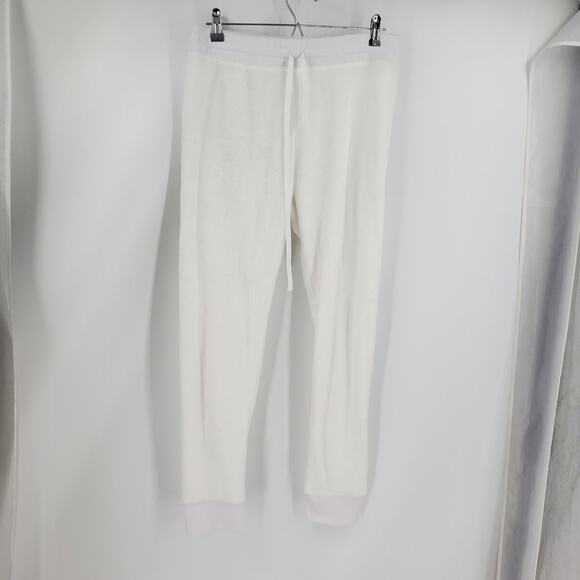 AMA MAR womens L white fleece jogger pants - Picture 1 of 3